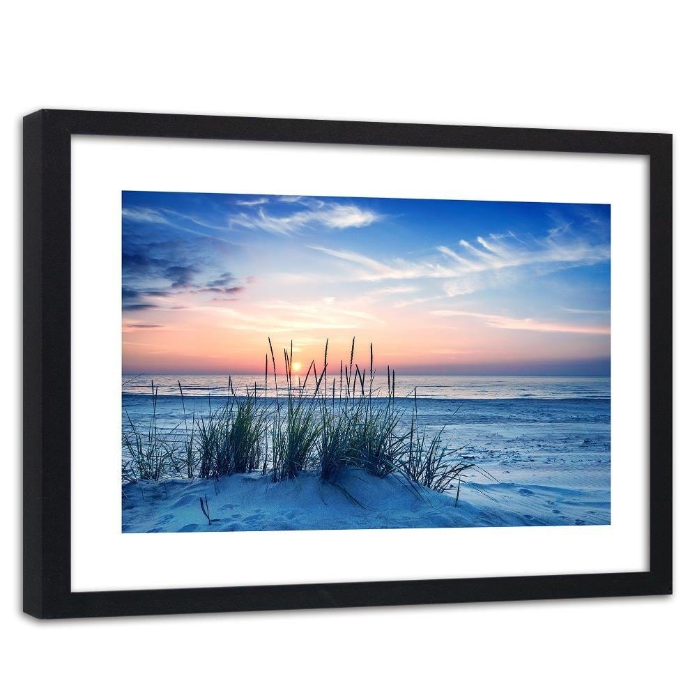 Glezna melnā rāmī - Grass On The Beach 4 Home Trends
