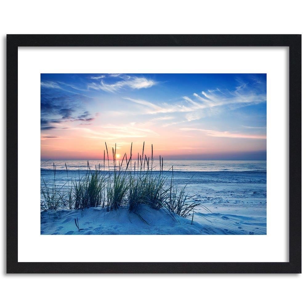 Glezna melnā rāmī - Grass On The Beach 4 Home Trends
