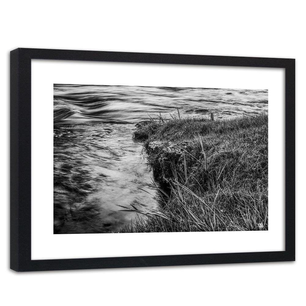 Glezna melnā rāmī - Grass Over Water Home Trends