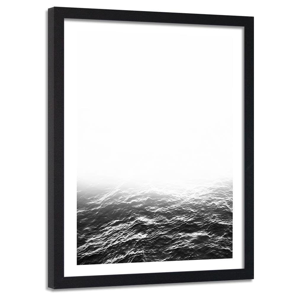 Glezna melnā rāmī - Gray Waves Home Trends