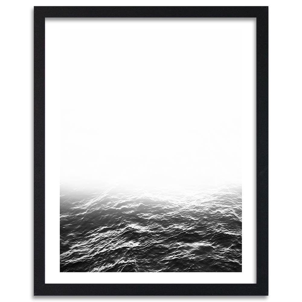 Glezna melnā rāmī - Gray Waves Home Trends