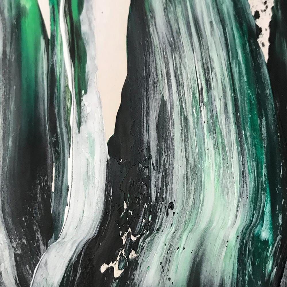 Glezna melnā rāmī - Green Abstraction  Home Trends