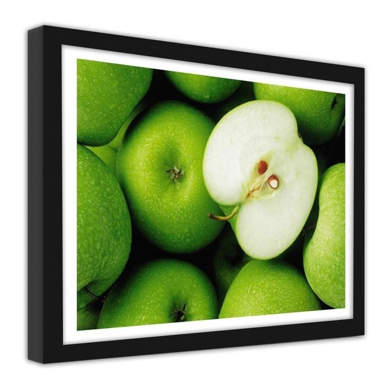 Glezna melnā rāmī - Green apples Home Trends