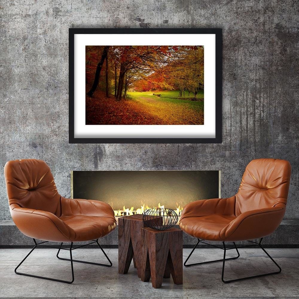 Glezna melnā rāmī - Green Forest Clearing Home Trends