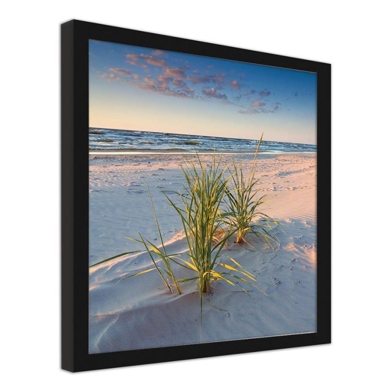 Glezna melnā rāmī - Green grass on the beach 2 Home Trends