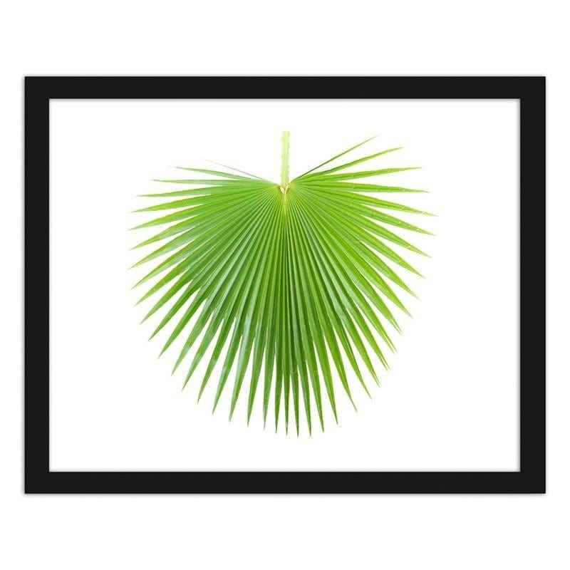 Glezna melnā rāmī - Green palm leaf Home Trends