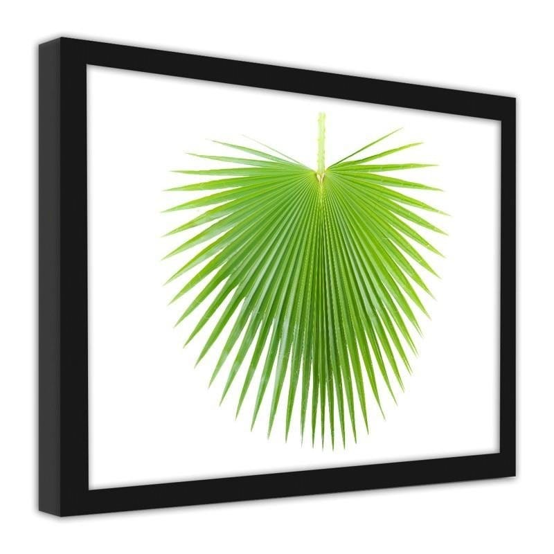 Glezna melnā rāmī - Green palm leaf Home Trends
