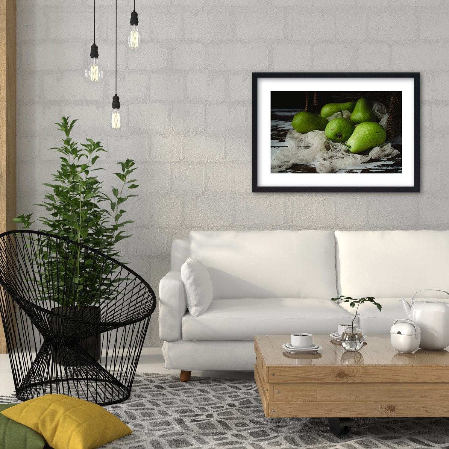 Glezna melnā rāmī - Green Pears Home Trends