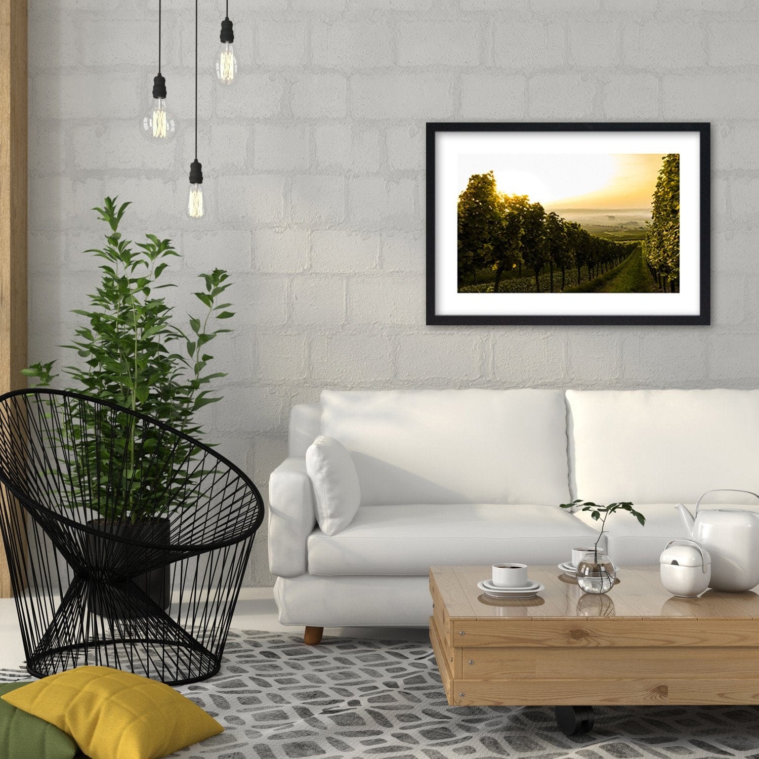 Glezna melnā rāmī - Green Vineyards Home Trends
