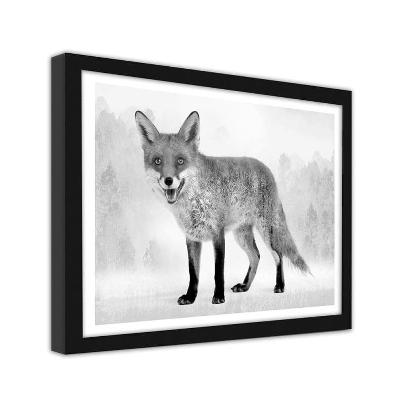 Glezna melnā rāmī - Grey fox 2 Home Trends