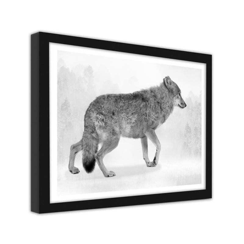 Glezna melnā rāmī - Grey wolf 2 Home Trends