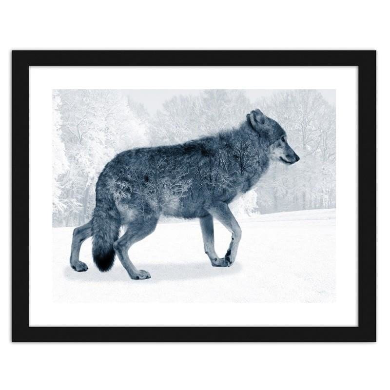 Glezna melnā rāmī - Grey wolf Home Trends