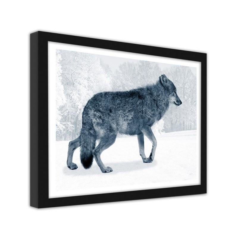 Glezna melnā rāmī - Grey wolf Home Trends