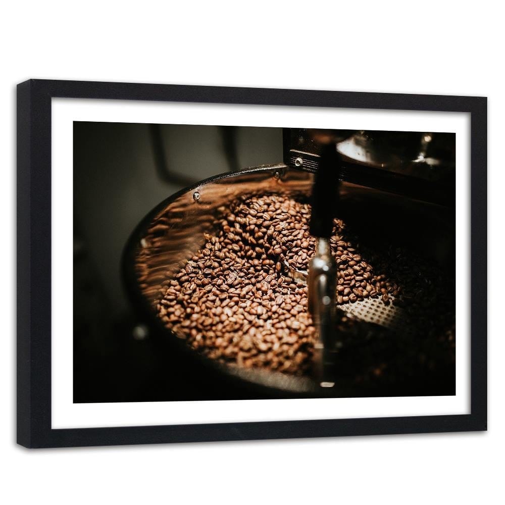 Glezna melnā rāmī - Grinding Coffee Beans Home Trends