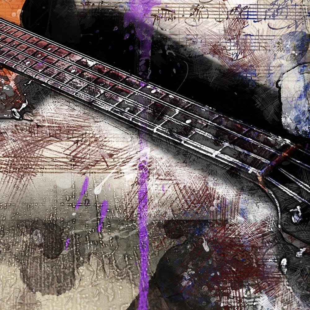 Glezna melnā rāmī - Guitar Abstraction Home Trends