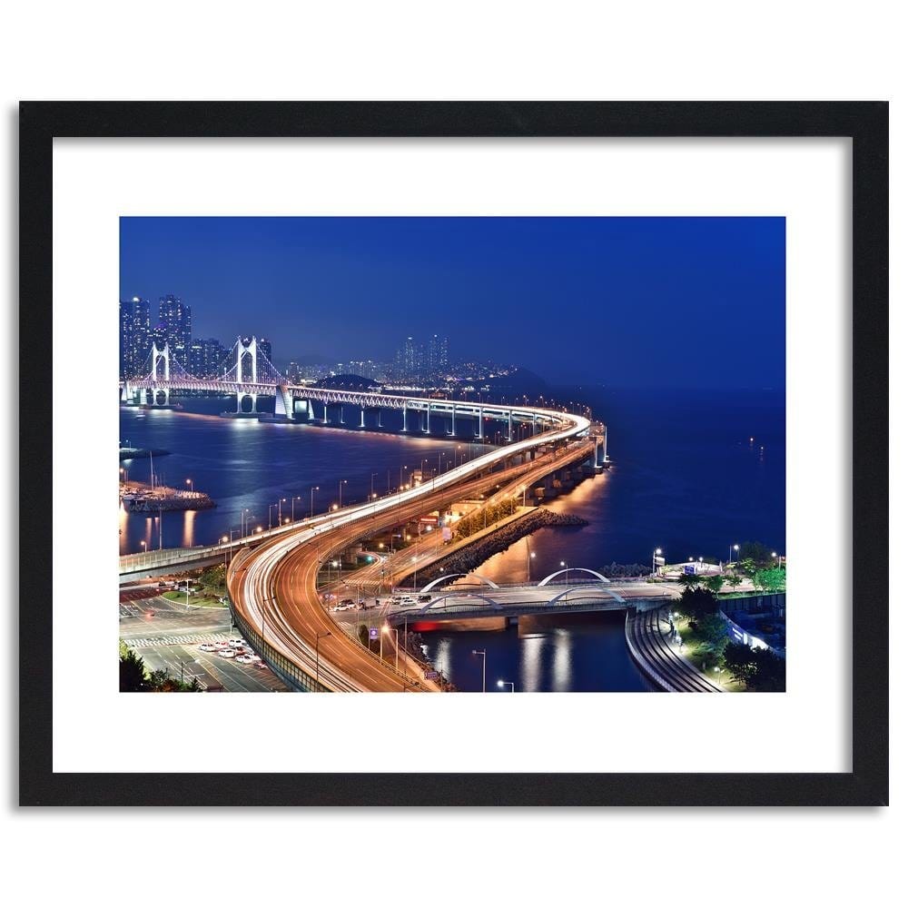 Glezna melnā rāmī - Gwangan Bridge In South Korea Home Trends
