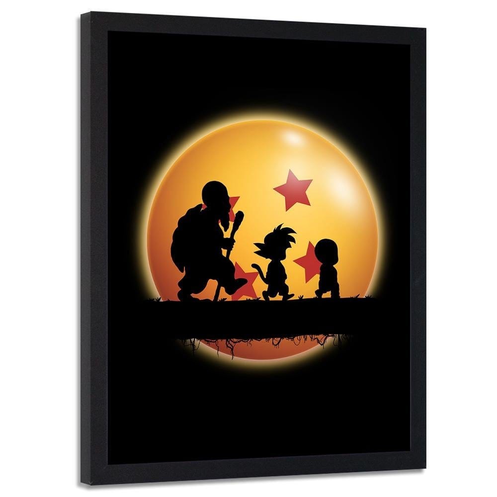 Glezna melnā rāmī - Hakuna Matata Kame Image Orange Home Trends