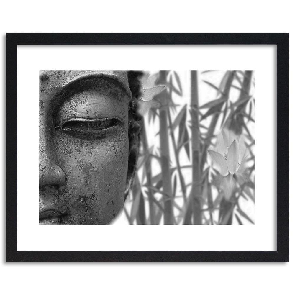 Glezna melnā rāmī - Half Face Of Buddha Home Trends