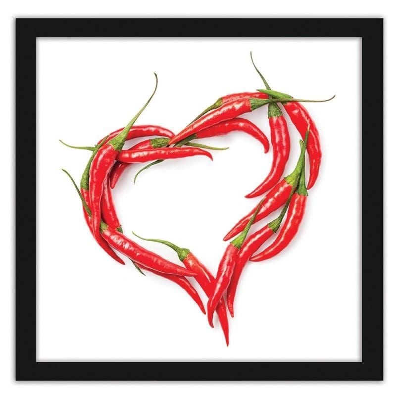 Glezna melnā rāmī - Heart of chili peppers Home Trends
