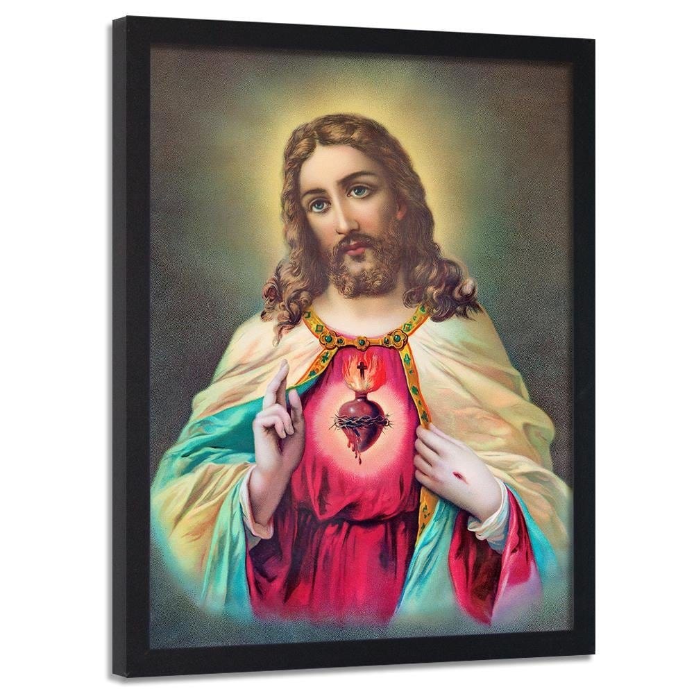 Glezna melnā rāmī - Heart Of Jesus Christ Home Trends