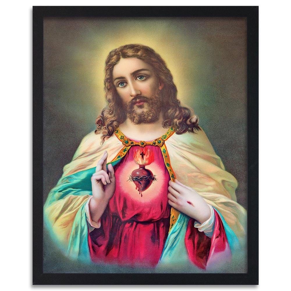 Glezna melnā rāmī - Heart Of Jesus Christ Home Trends