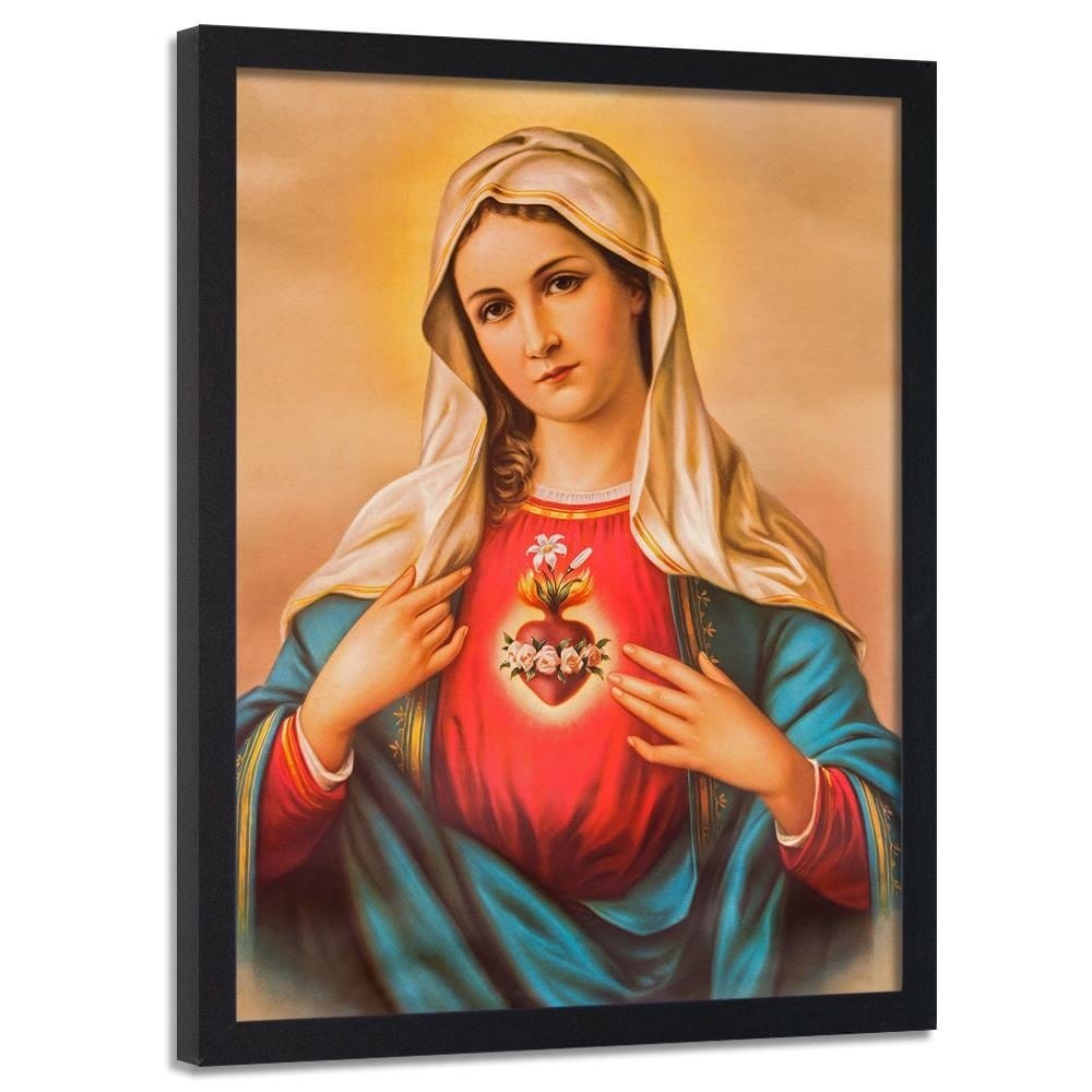 Glezna melnā rāmī - Heart Of The Virgin Mary Home Trends