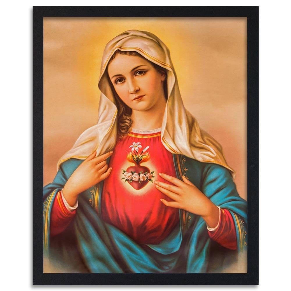Glezna melnā rāmī - Heart Of The Virgin Mary Home Trends