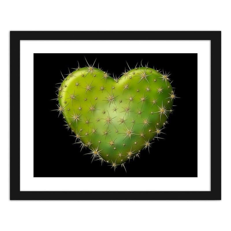 Glezna melnā rāmī - Heart with spikes - black background Home Trends