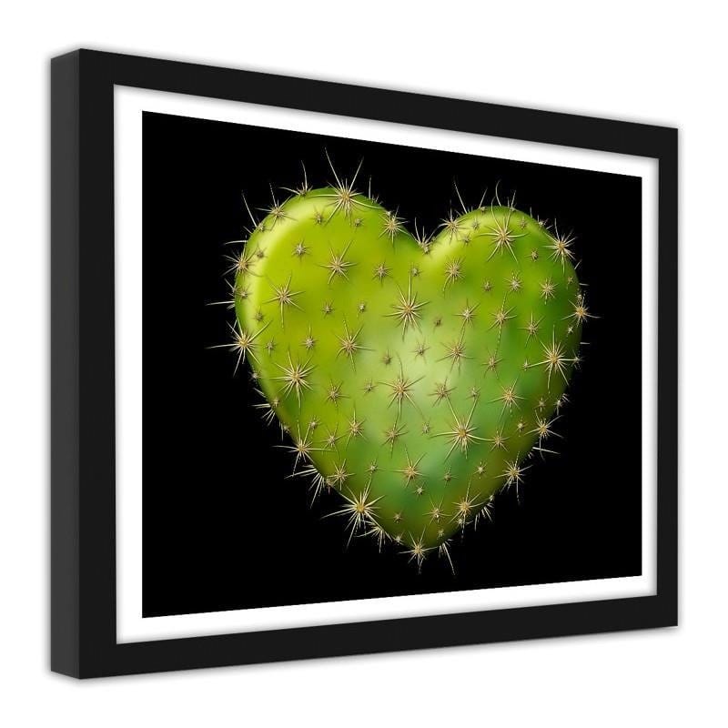 Glezna melnā rāmī - Heart with spikes - black background Home Trends