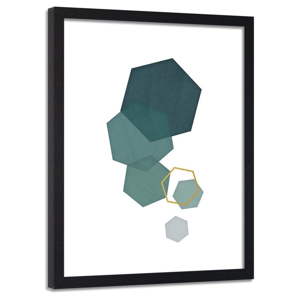 Glezna melnā rāmī - Hexagons 2 Home Trends