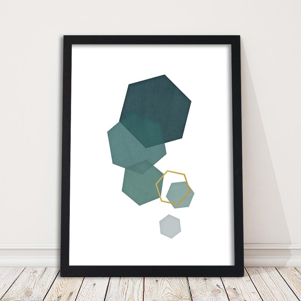 Glezna melnā rāmī - Hexagons 2 Home Trends