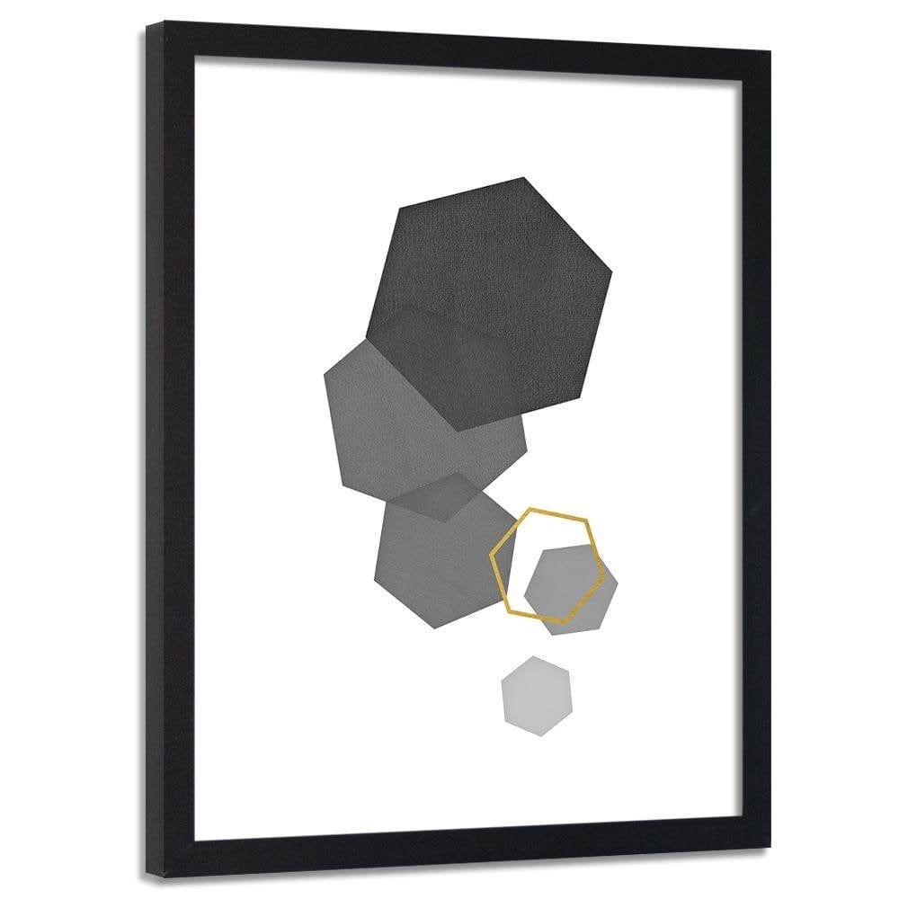 Glezna melnā rāmī - Hexagons 3 Home Trends