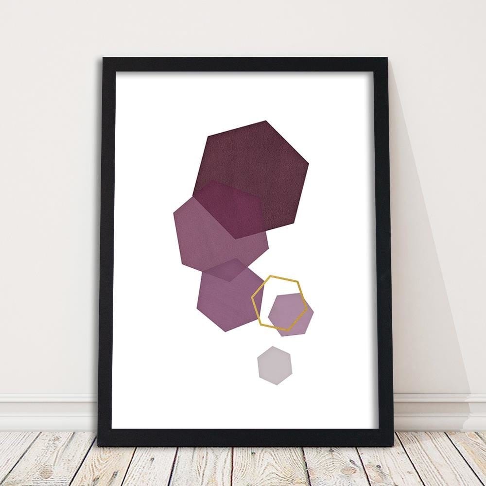 Glezna melnā rāmī - Hexagons 4 Home Trends
