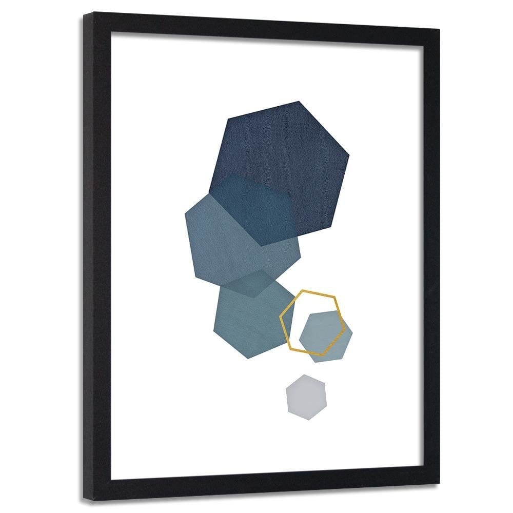 Glezna melnā rāmī - Hexagons Home Trends
