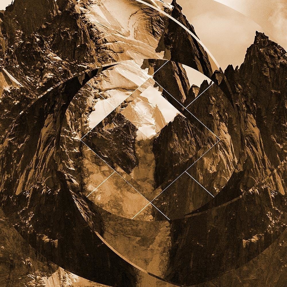 Glezna melnā rāmī - High Mountains With Geometric Figure 2 Home Trends