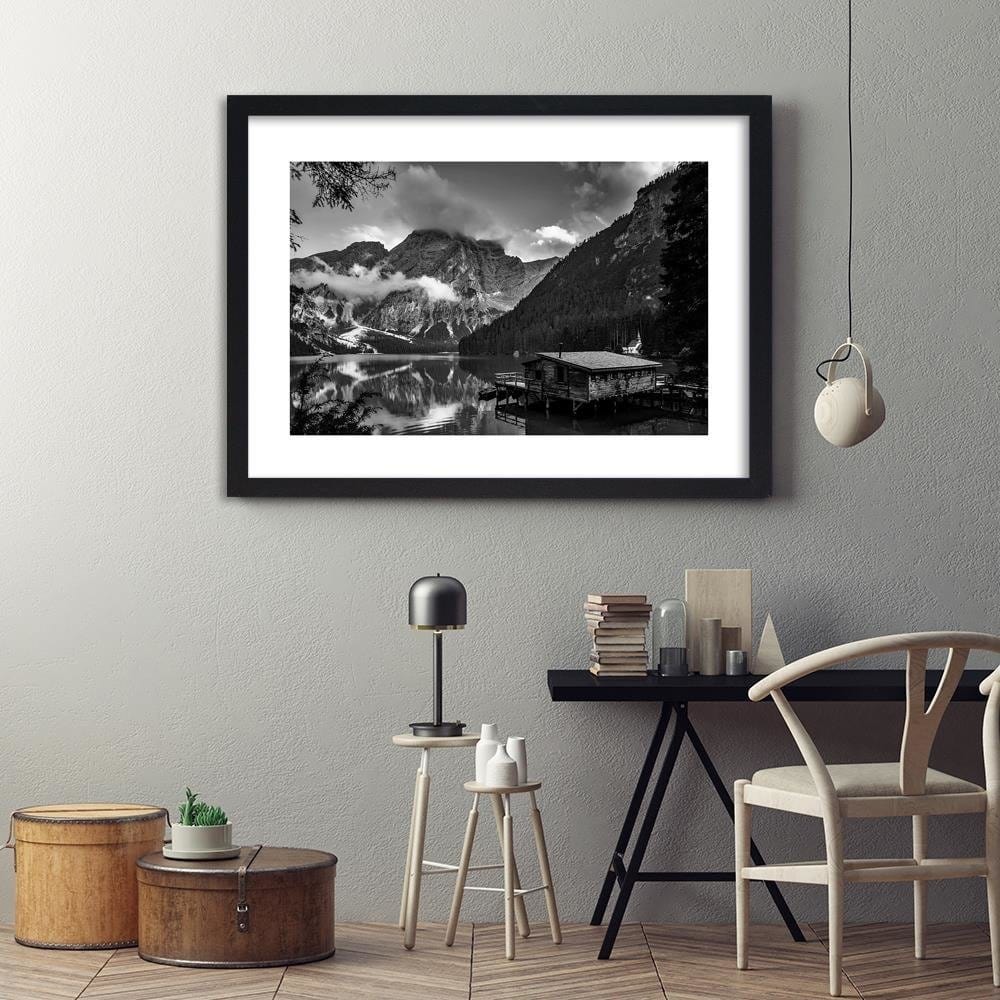 Glezna melnā rāmī - House Alpine Lake 2 Home Trends
