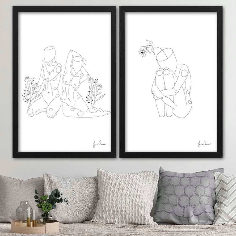 Glezna melnā rāmī - Human In The Flowers Home Trends