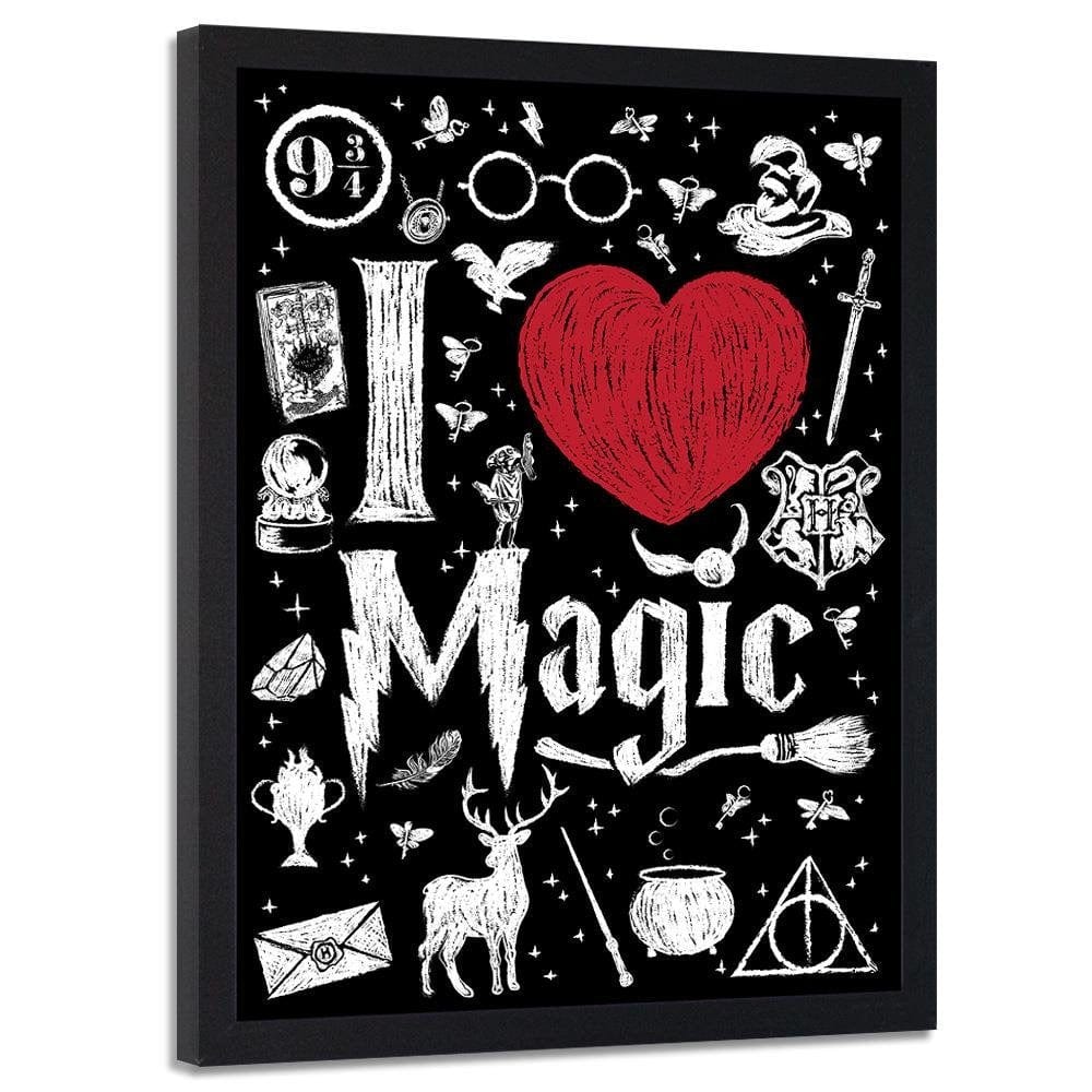 Glezna melnā rāmī - I Love Magic Image Black And White Home Trends