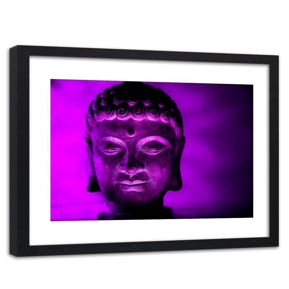 Glezna melnā rāmī - Illuminated Buddha Head Home Trends