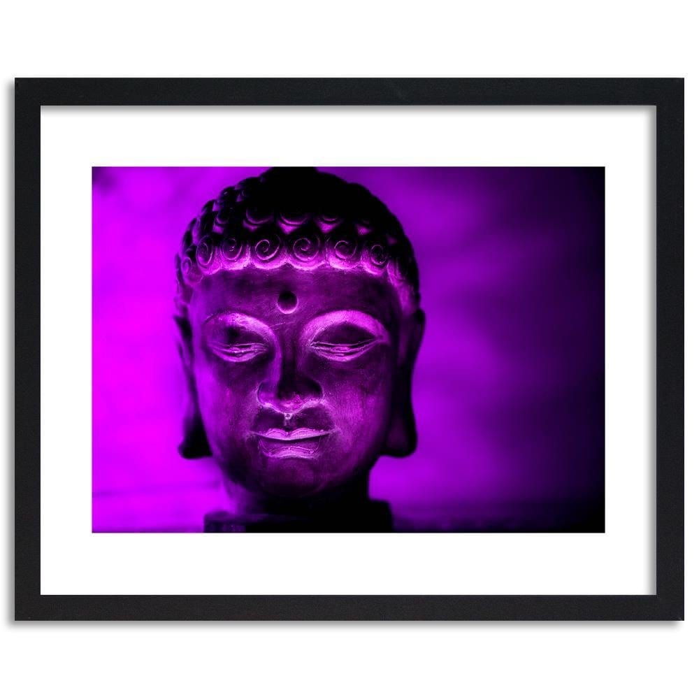 Glezna melnā rāmī - Illuminated Buddha Head Home Trends