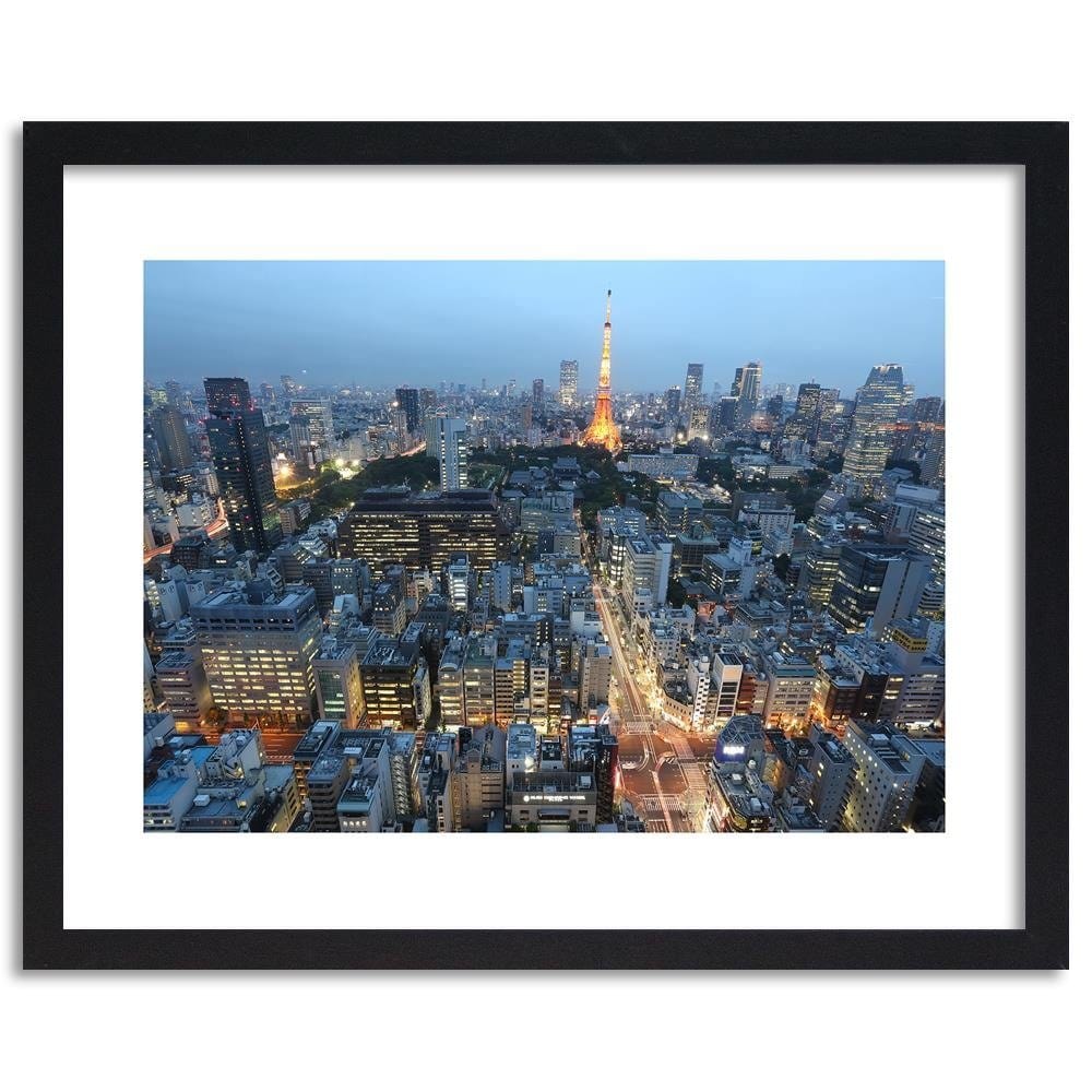Glezna melnā rāmī - Illuminated Tokyo Home Trends