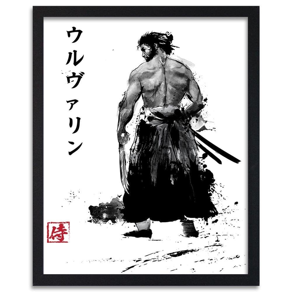 Glezna melnā rāmī - Immortal Samurai Black And White Home Trends