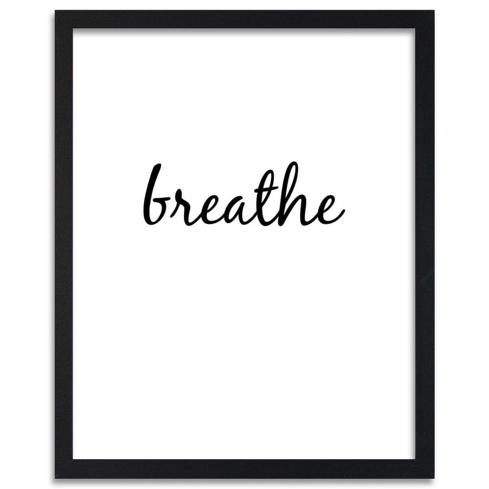 Glezna melnā rāmī - Inscription Breathe Home Trends