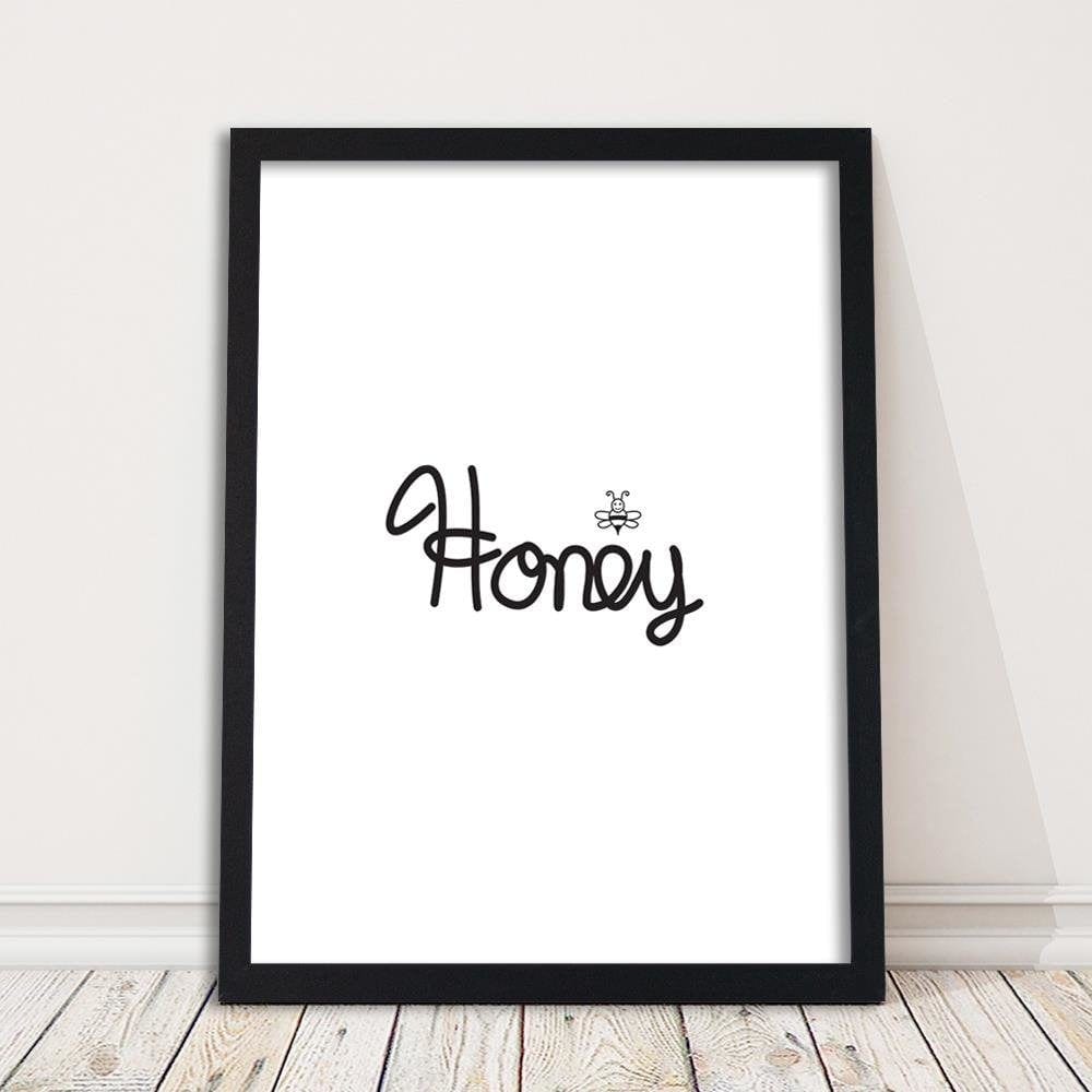 Glezna melnā rāmī - Inscription Honey Home Trends