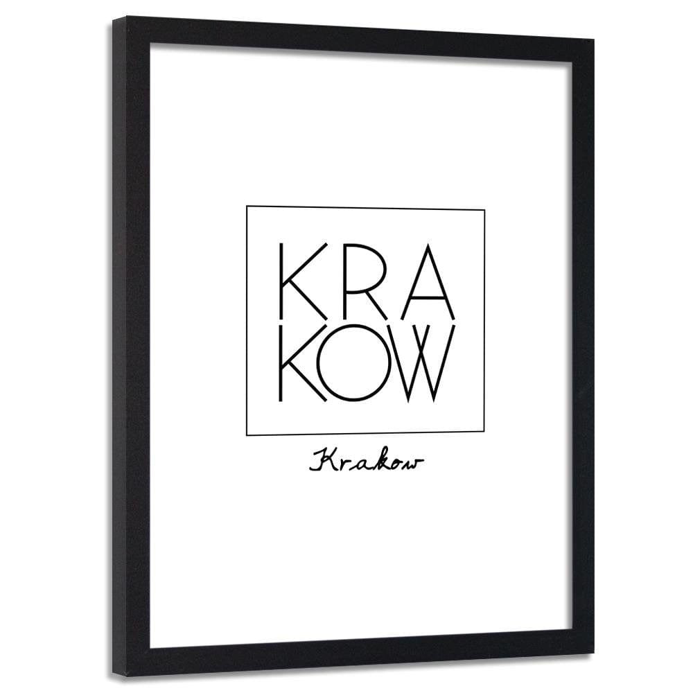 Glezna melnā rāmī - Inscription Krakow Home Trends
