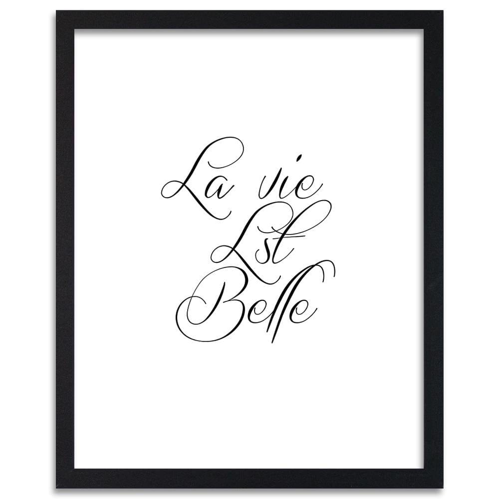 Glezna melnā rāmī - Inscription Life Is Beautiful Home Trends