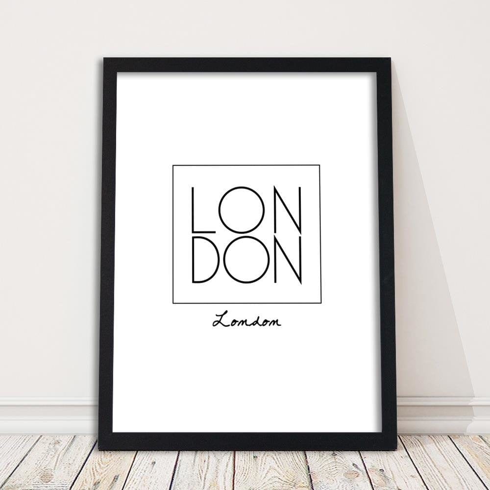 Glezna melnā rāmī - Inscription London Home Trends