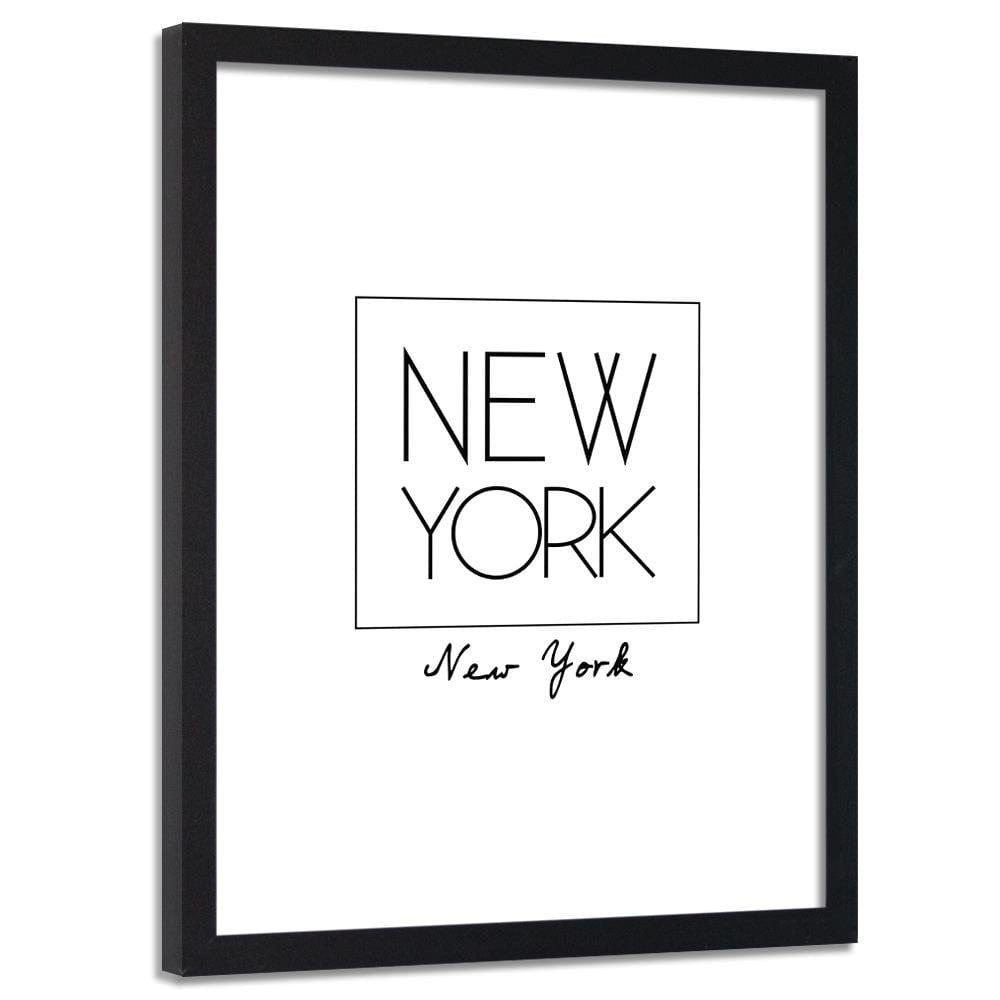 Glezna melnā rāmī - Inscription New York Home Trends