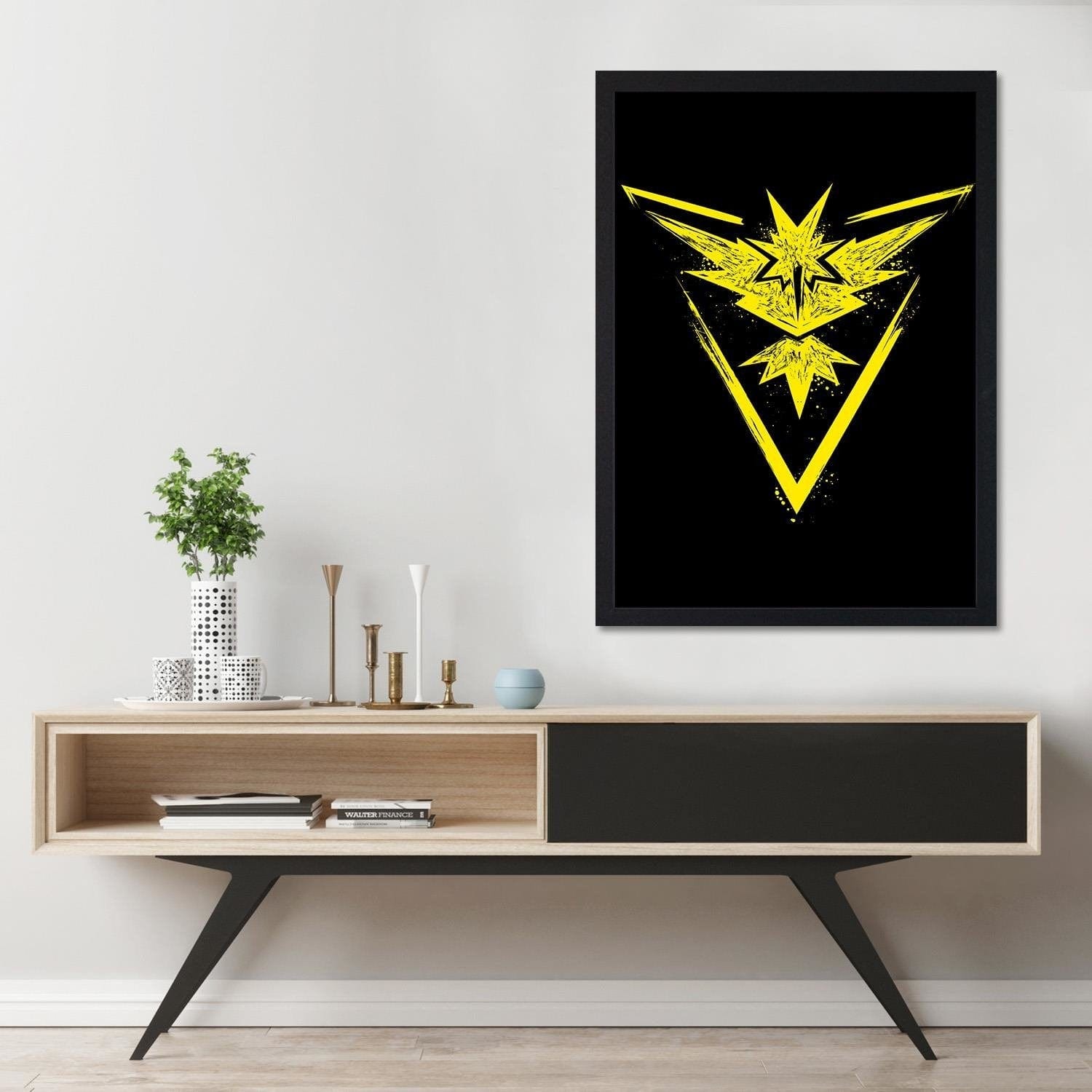 Glezna melnā rāmī - Instinct Yellow Home Trends
