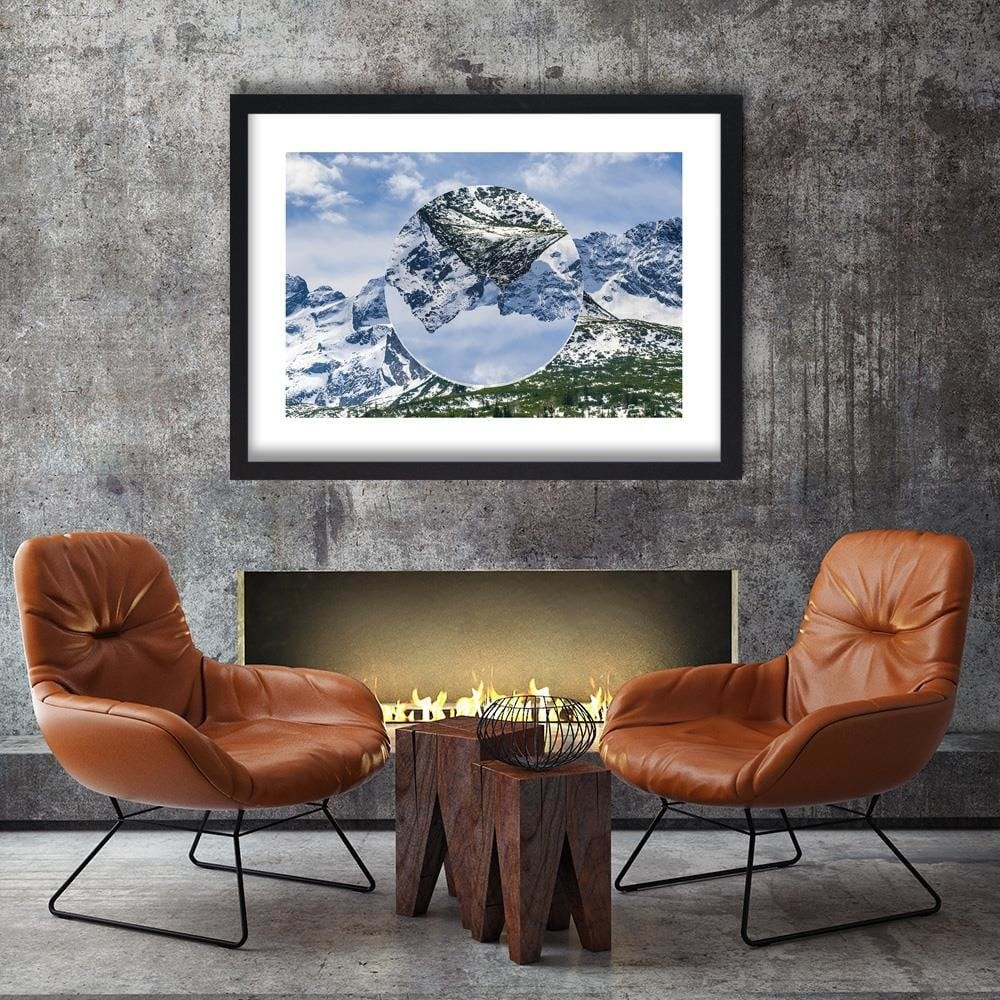 Glezna melnā rāmī - Inverted Mountain Landscape 1 Home Trends
